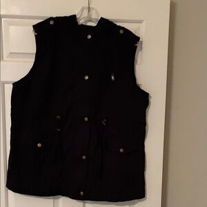 Zenana Outfitters Black Vest with Gold Accents